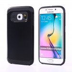 Wholesale Samsung Galaxy S6 Edge Slim Fit Armor Hybrid Case (Black)